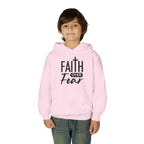 Youth Faith Over Fear Hoodie Kangaroo Pouch Active Wear