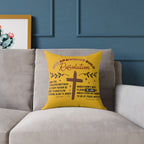 Christian Cross Resolution Throw Pillow Poly Canvas — Inspirational Scripture Decorative Pillow Covers for the Bed Sofa 16" by 16"
