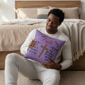 Christian Cross Scripture Throw Pillow | 2 Corinthians 5:7 & Luke 18:27 | 16" x 16" | ST. VON'S FLAIR