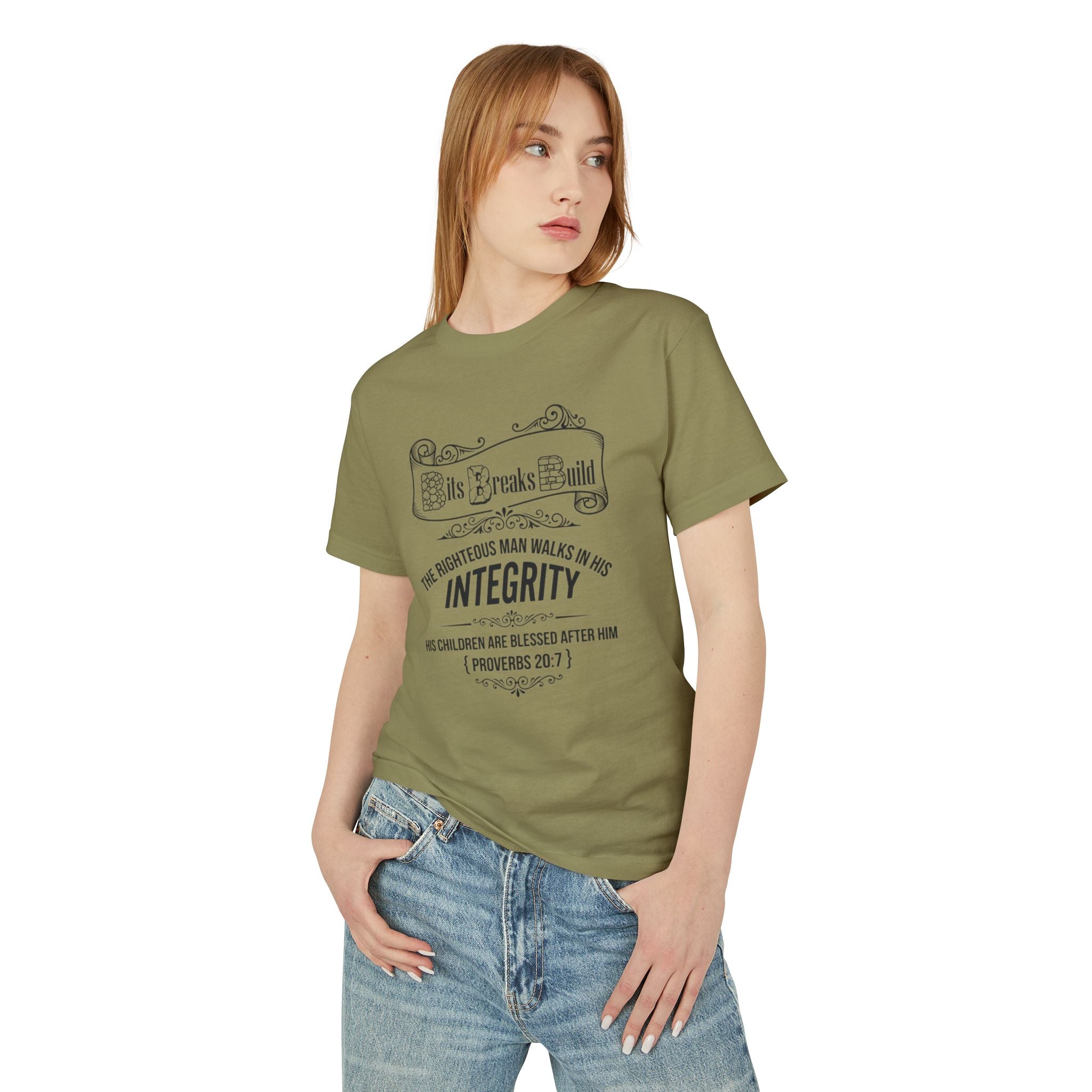Proverbs 20:7 Bits & Breaks Build Integrity Tee | Faith-Based Scripture Shirt | ST. VON'S FLAIR