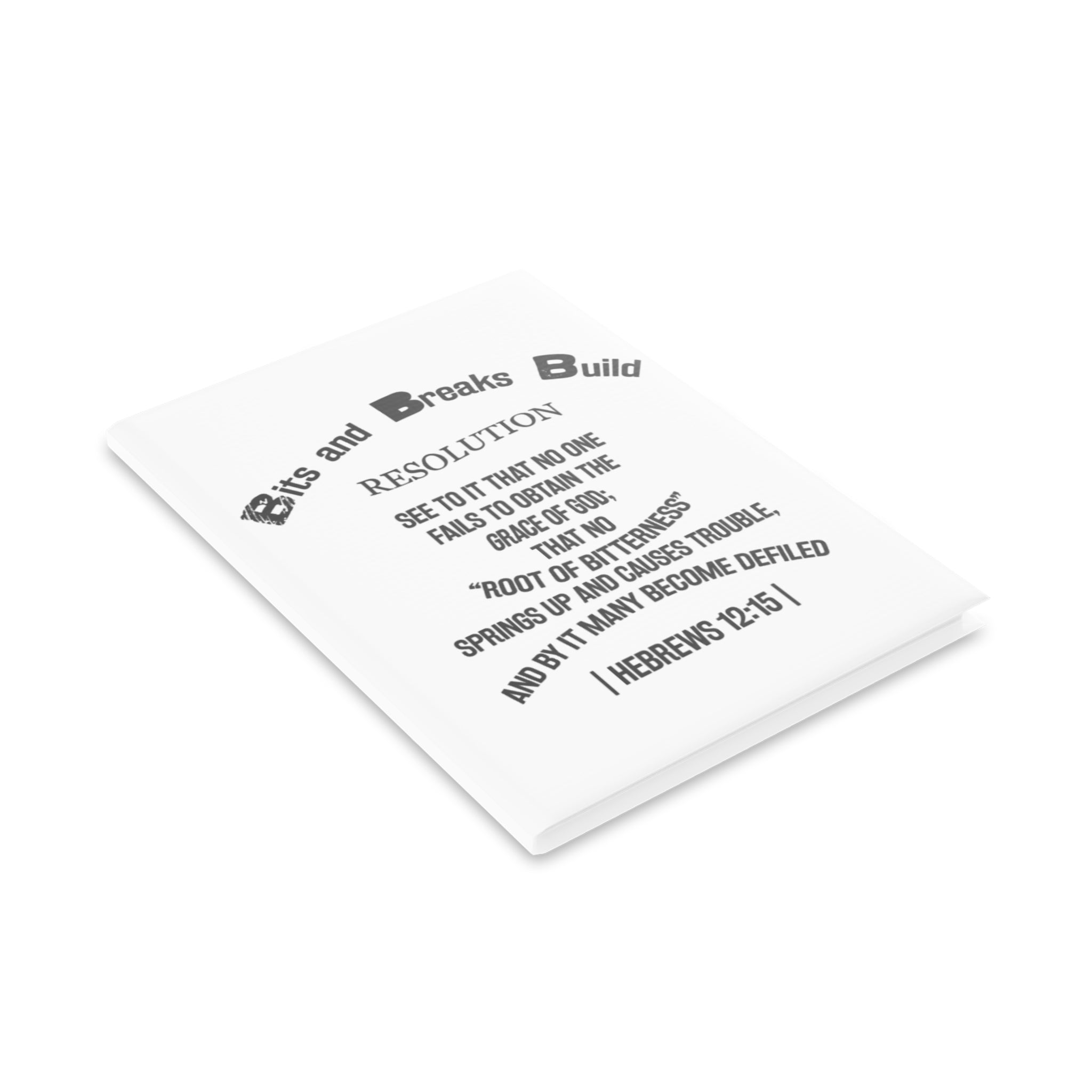 Resolution Biblical Quote Hebrews 12:15 Inspirational Hardcover Notebook Motivational Journal Christian Gift Student Stationery