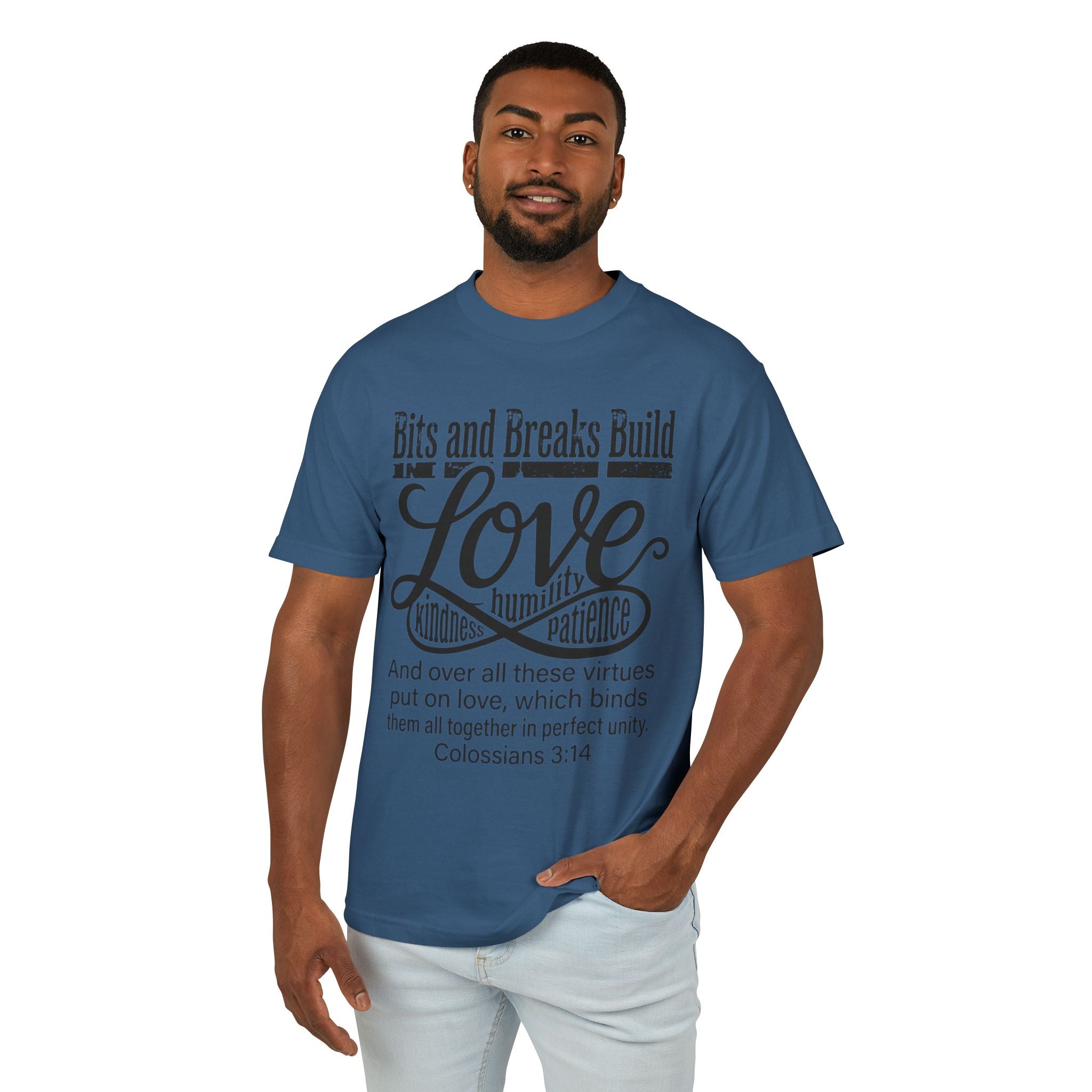 Love | Colossians 3:14 Unisex Garment-Dyed Heavyweight Tee | Kindness, Humility & Patience | ST. VON'S FLAIR
