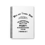 Inspirational Spiral Notebook - Integrity Quote Motivational Journal Christian Gift Student Stationery Proverbs 20:7