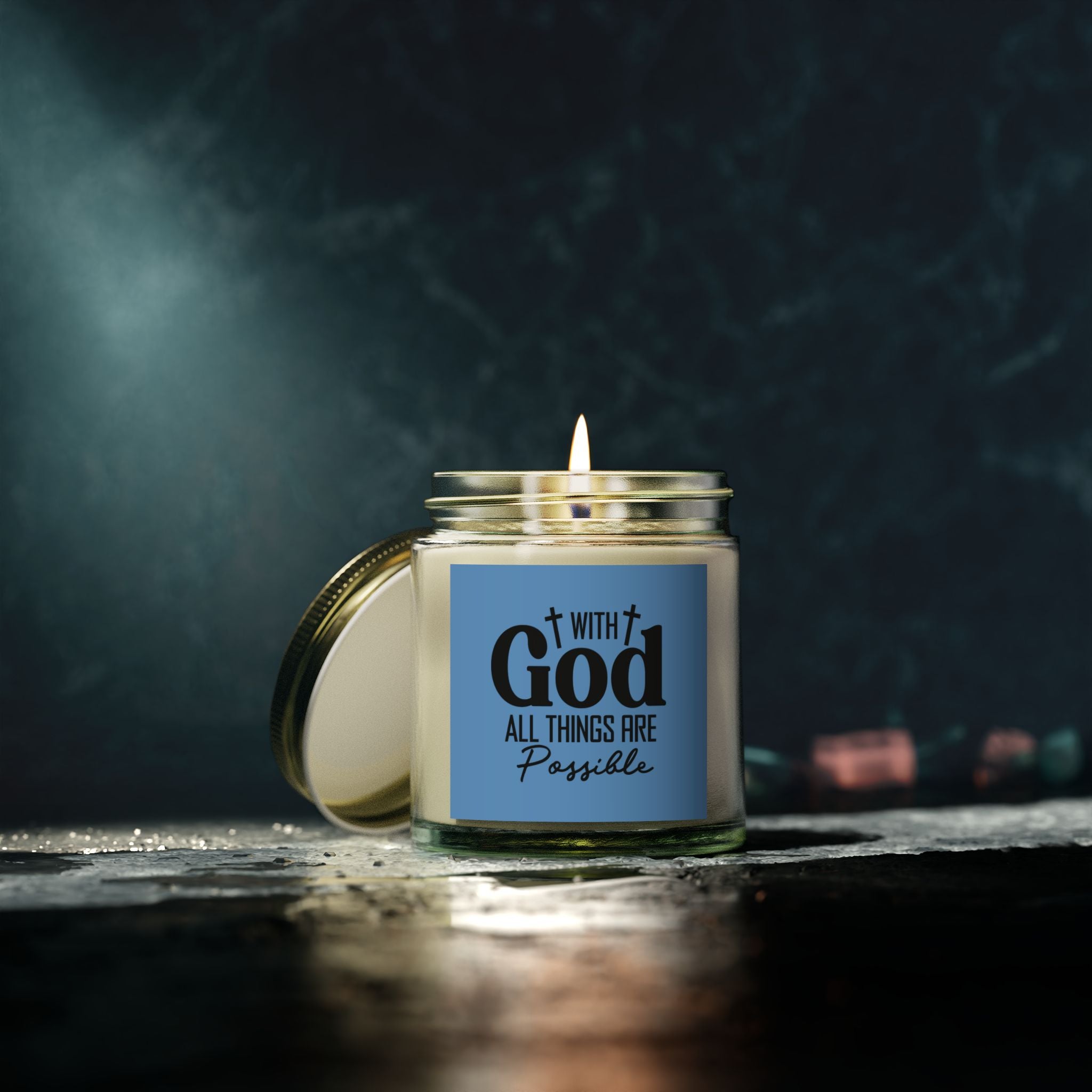 With God All Things Are Possible Scented Candle Relaxing Wax Different Aromas
