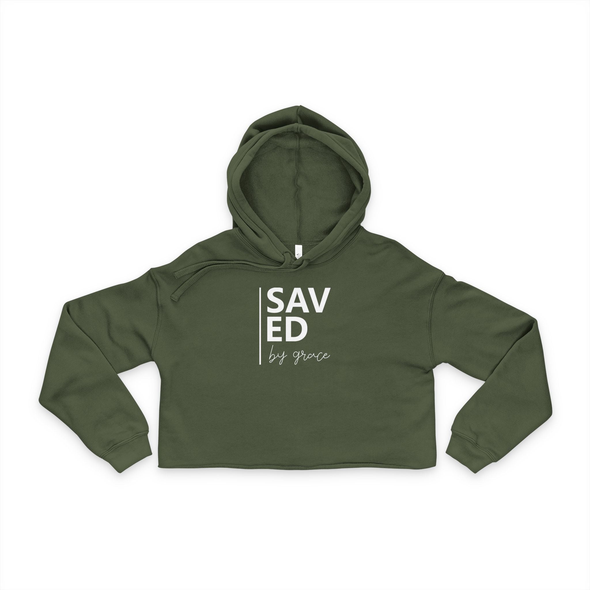 Saved by Grace Cropped Hoodie | Women's Christian Faith Sweatshirt | ST. VON'S FLAIR