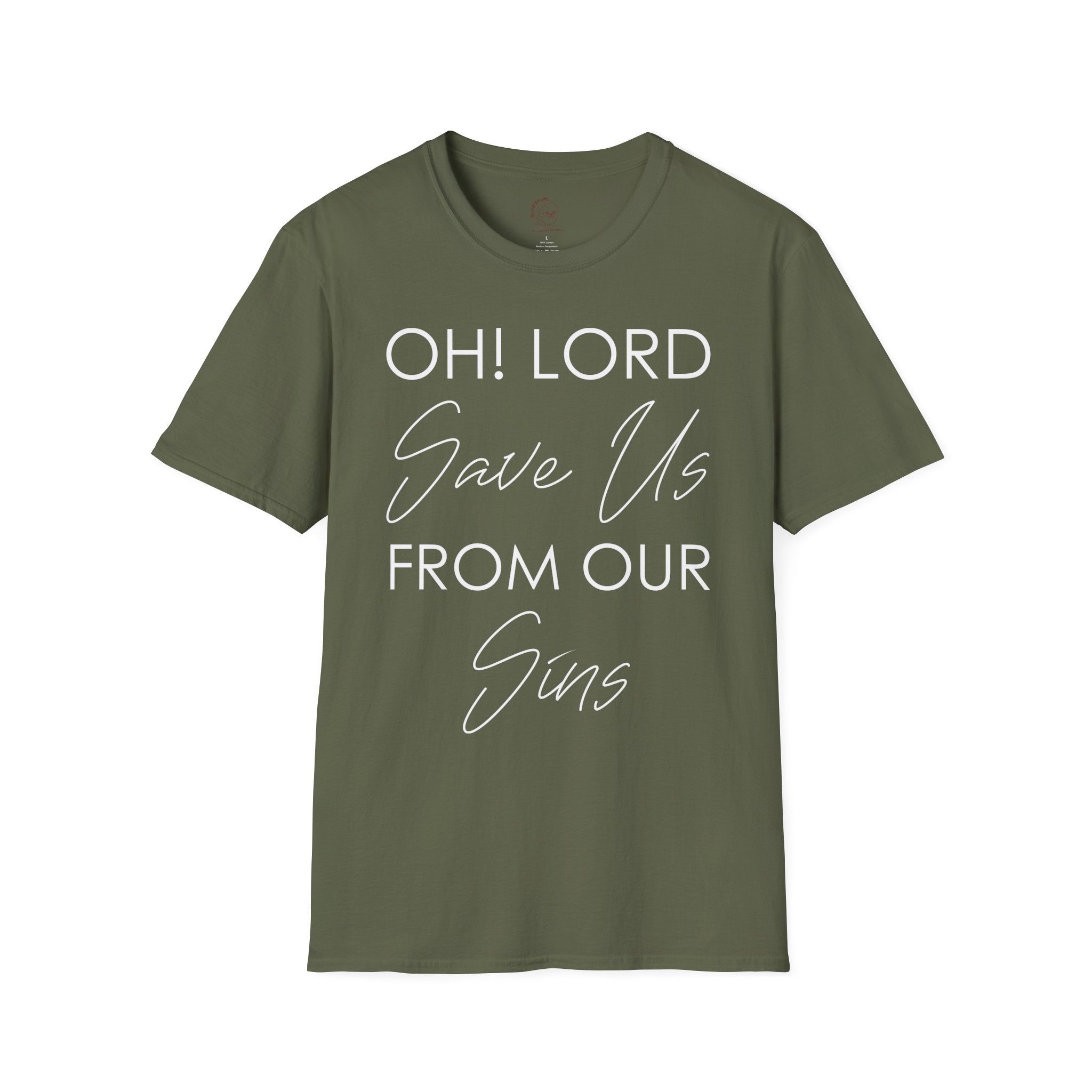 Christian Graphic T-Shirt — "Oh! Lord Save Us From Our Sins" Inspirational Faith Tee