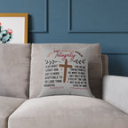Christian Cross Integrity Throw Pillow Poly Canvas —Do What is Right Scripture Decorative Pillow Covers for the Bed Sofa 16" by 16"