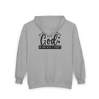 Faith-Inspired Zip Hoodie: 'My God; In Him Will I Trust'