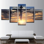 Canvas Abstract Art Jesus Christ Painting for Home Office with 5 Parts