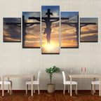 Canvas Abstract Art Jesus Christ Painting for Home Office with 5 Parts