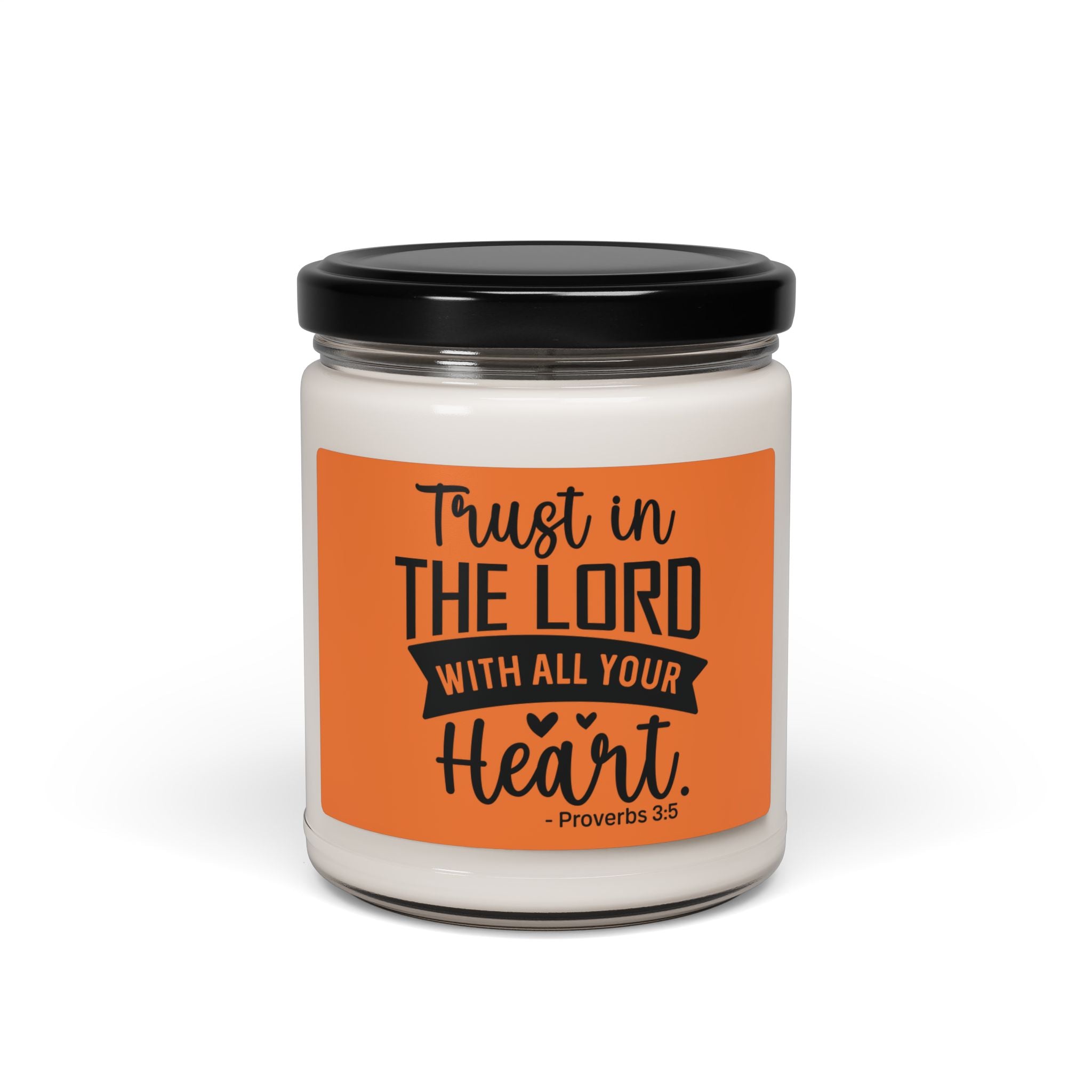 Spiritual Ease Proverbs 3:5 Engraved Scented Soy Candle - 'Trust in the Lord with All Your Heart' - 14oz