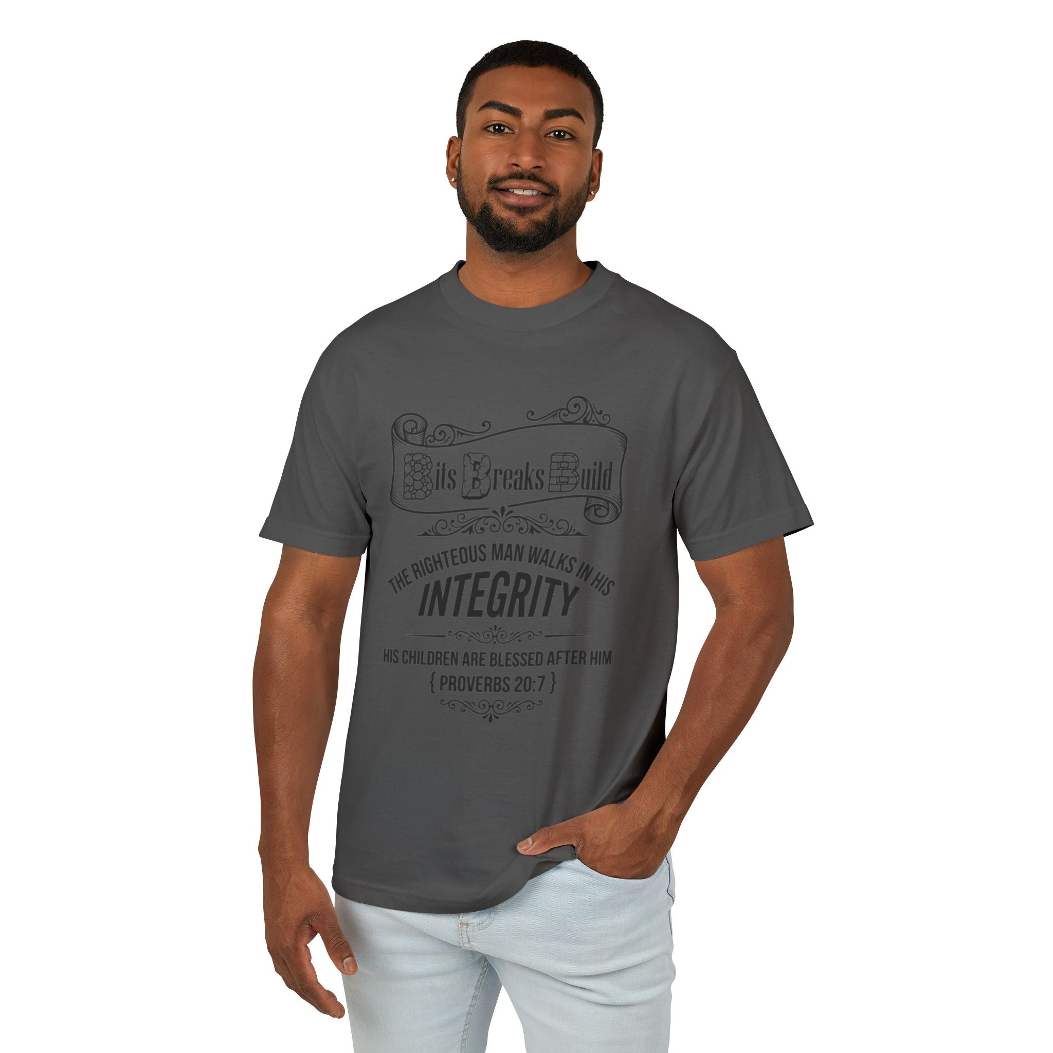 Proverbs 20:7 Bits & Breaks Build Integrity Tee | Faith-Based Scripture Shirt | ST. VON'S FLAIR