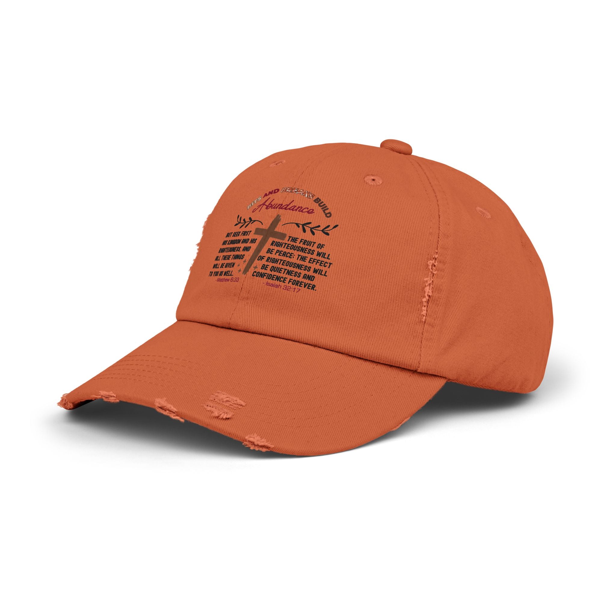 Biblical Hat Matthew 8 Abundance-Inspired Righteous Cap with Inspirational Isiaiah 32