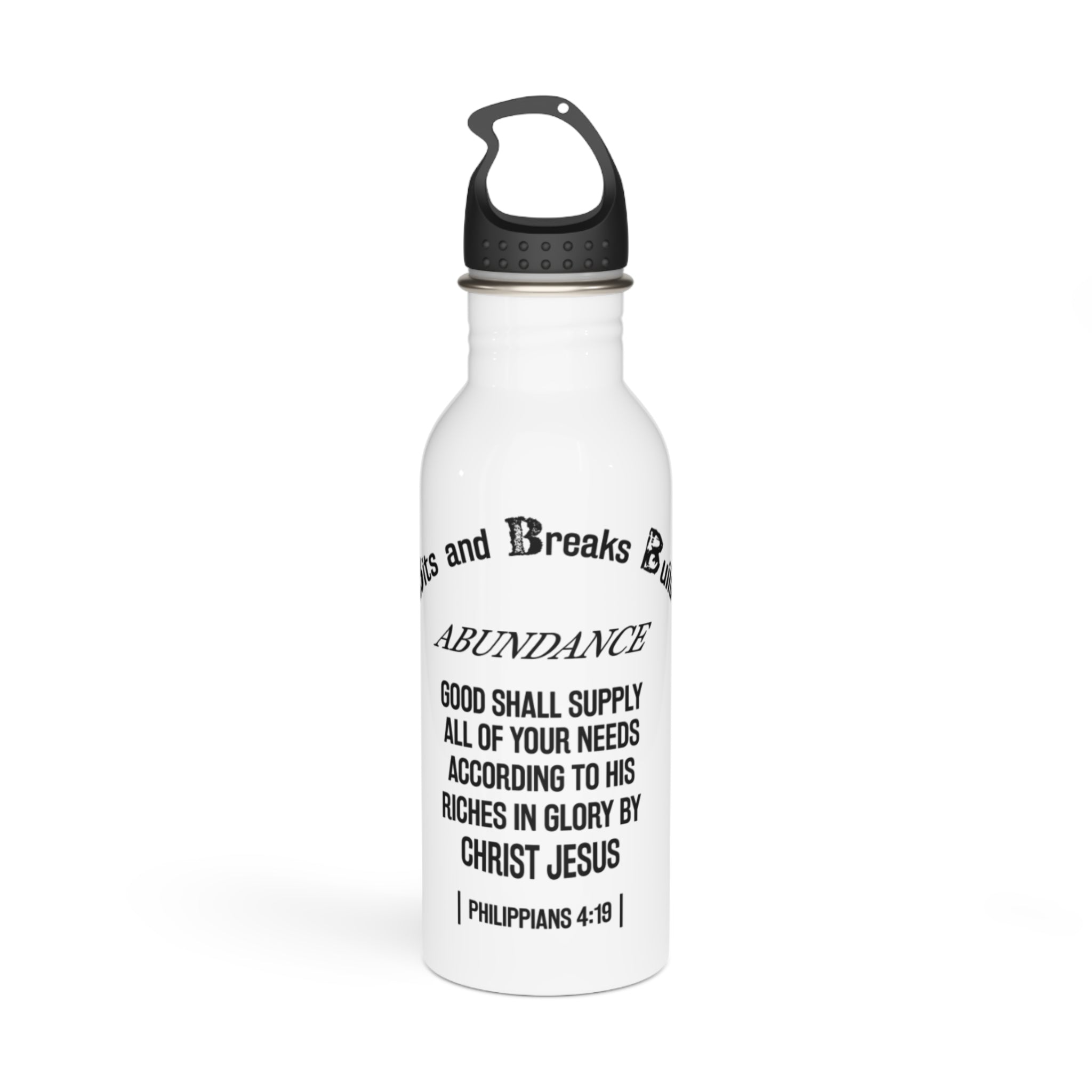 Inspirational Stainless Steel Water Bottle for Daily Hydration, Motivational Gift, Christian Faith, Quote Bottle, Fitness Companion