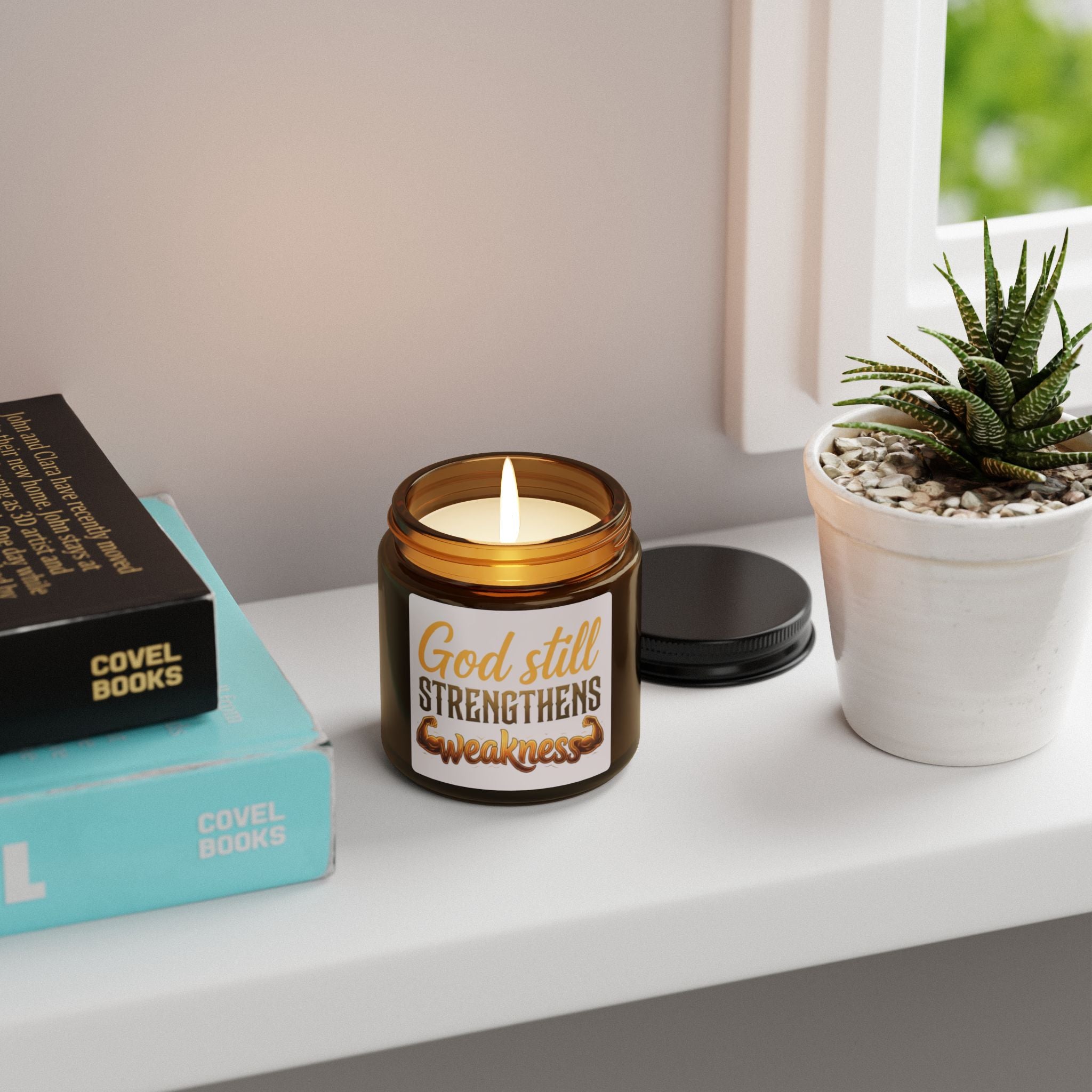 God Still Strengthens | Inspirational Soy Candle | Amber Jar | ST. VON'S FLAIR
