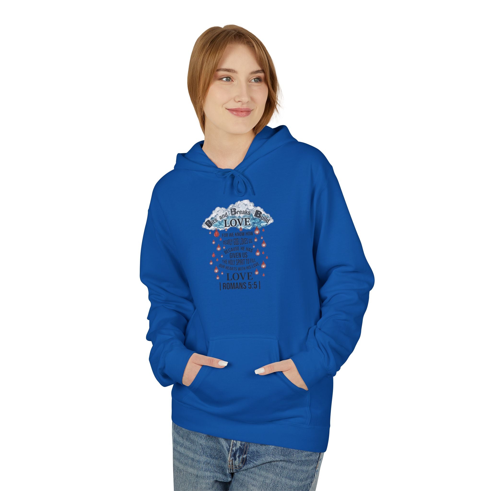 Romans 5:5 Raindrops of Love Hoodie | Christian Scripture Sweatshirt | ST. VON'S FLAIR