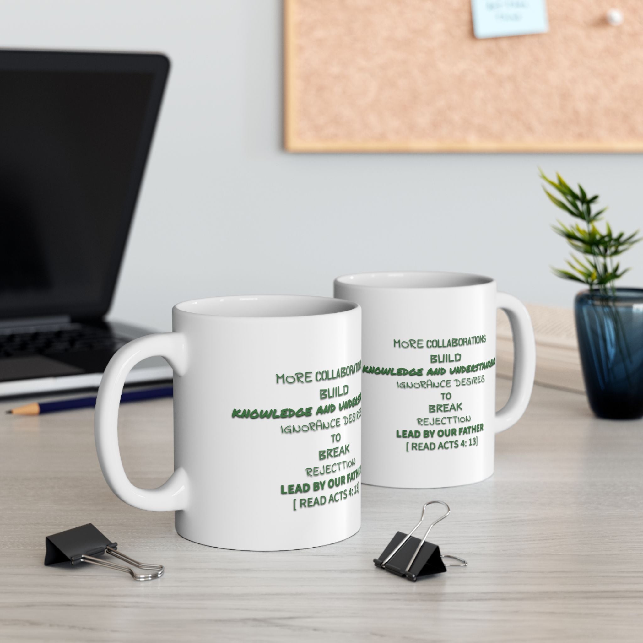 Green Aha Breaks Build Acts 4:13 Ceramic Mug 11oz Soulful Delights