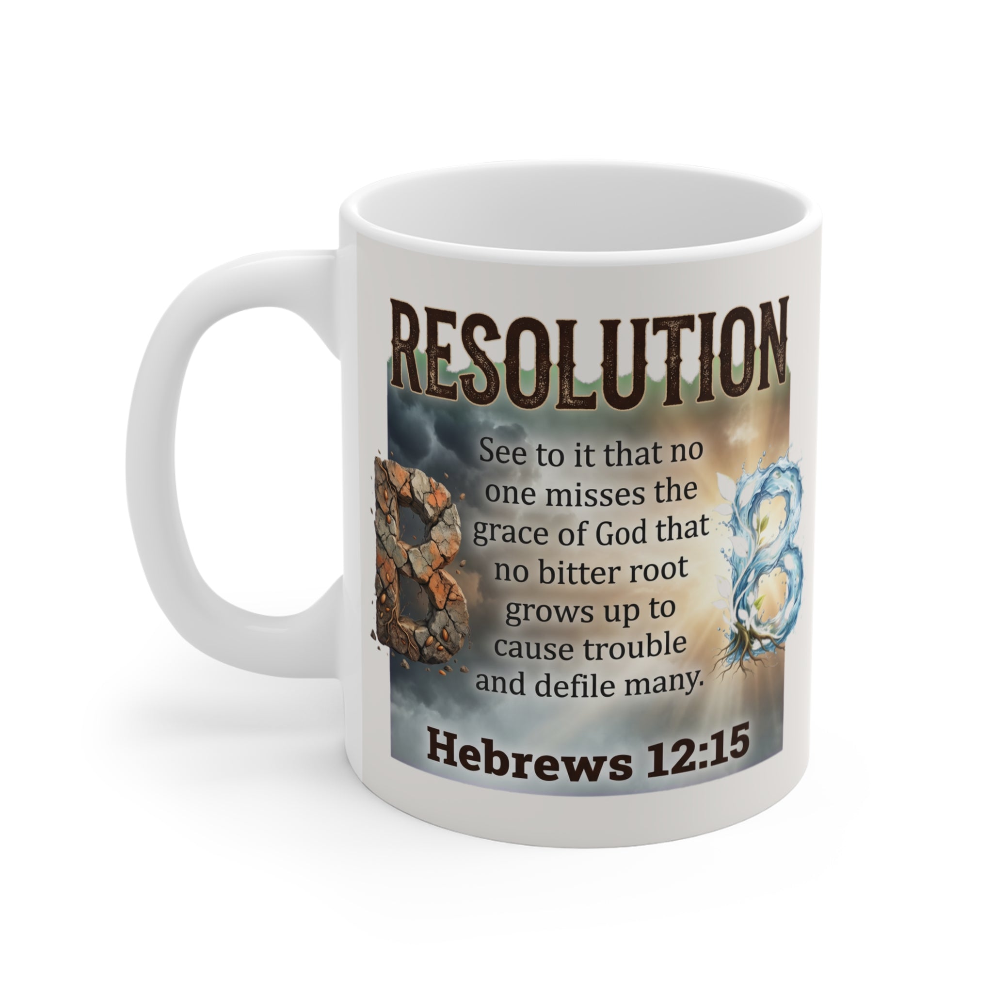 No Bitter Roots | Hebrews 12:15 Faith & Flavor Classic Ceramic Mug 11oz | ST. VON'S FLAIR