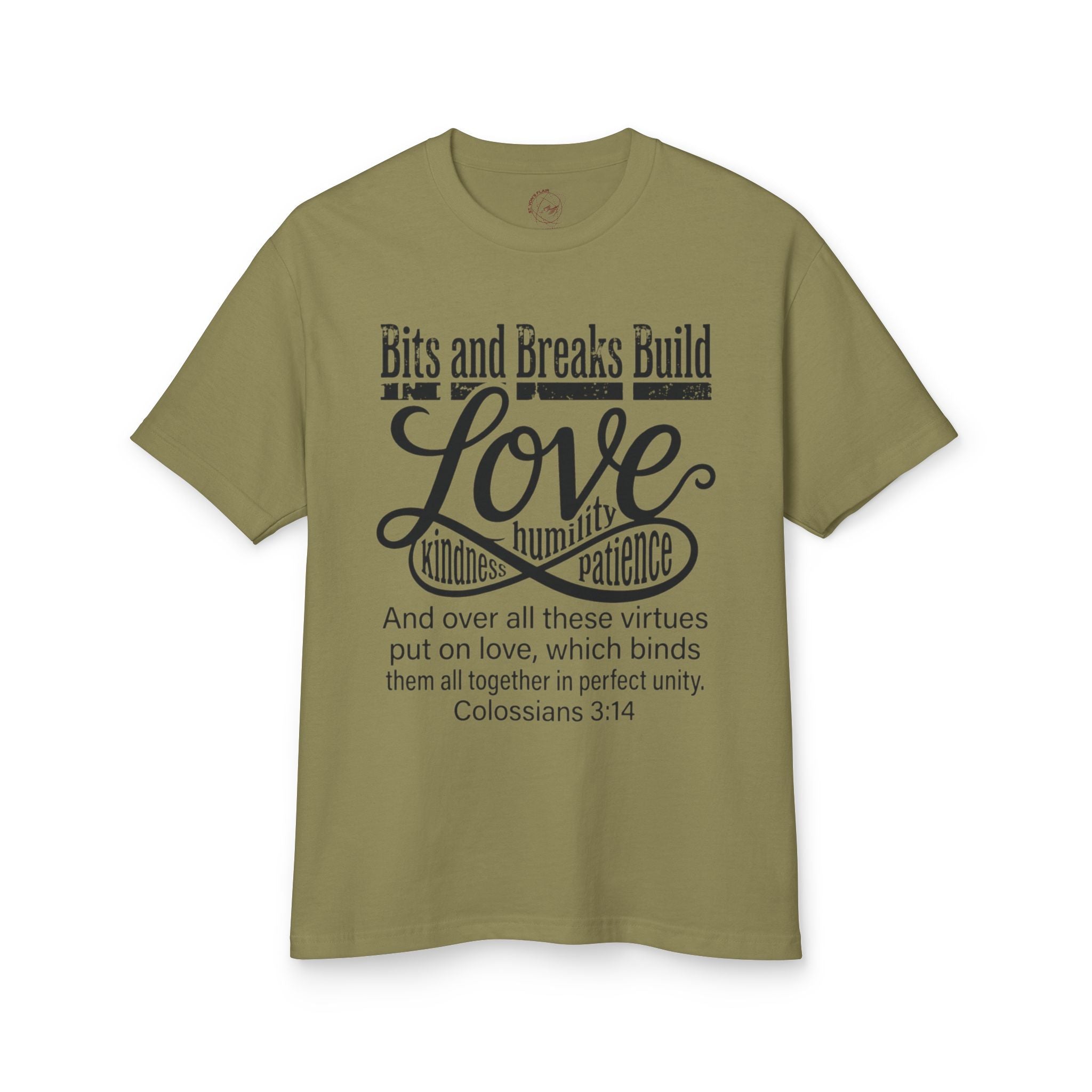Love | Colossians 3:14 Unisex Garment-Dyed Heavyweight Tee | Kindness, Humility & Patience | ST. VON'S FLAIR