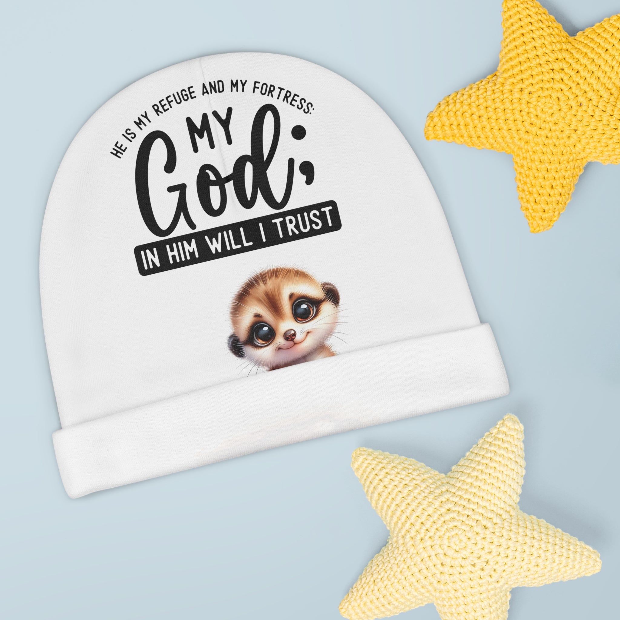 Little Muskrat Baby Beanie Winter Ski Hat Knitted Unisex Cuffed Covering for Infants