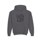 Youth Faith Over Fear Hoodie Kangaroo Pouch Active Wear
