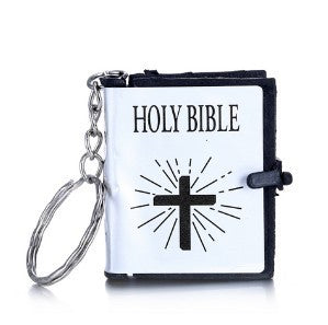 Mini English HOLY BIBLE Keychain - Readable Bible Book Key Ring | ST VON'S FLAIR