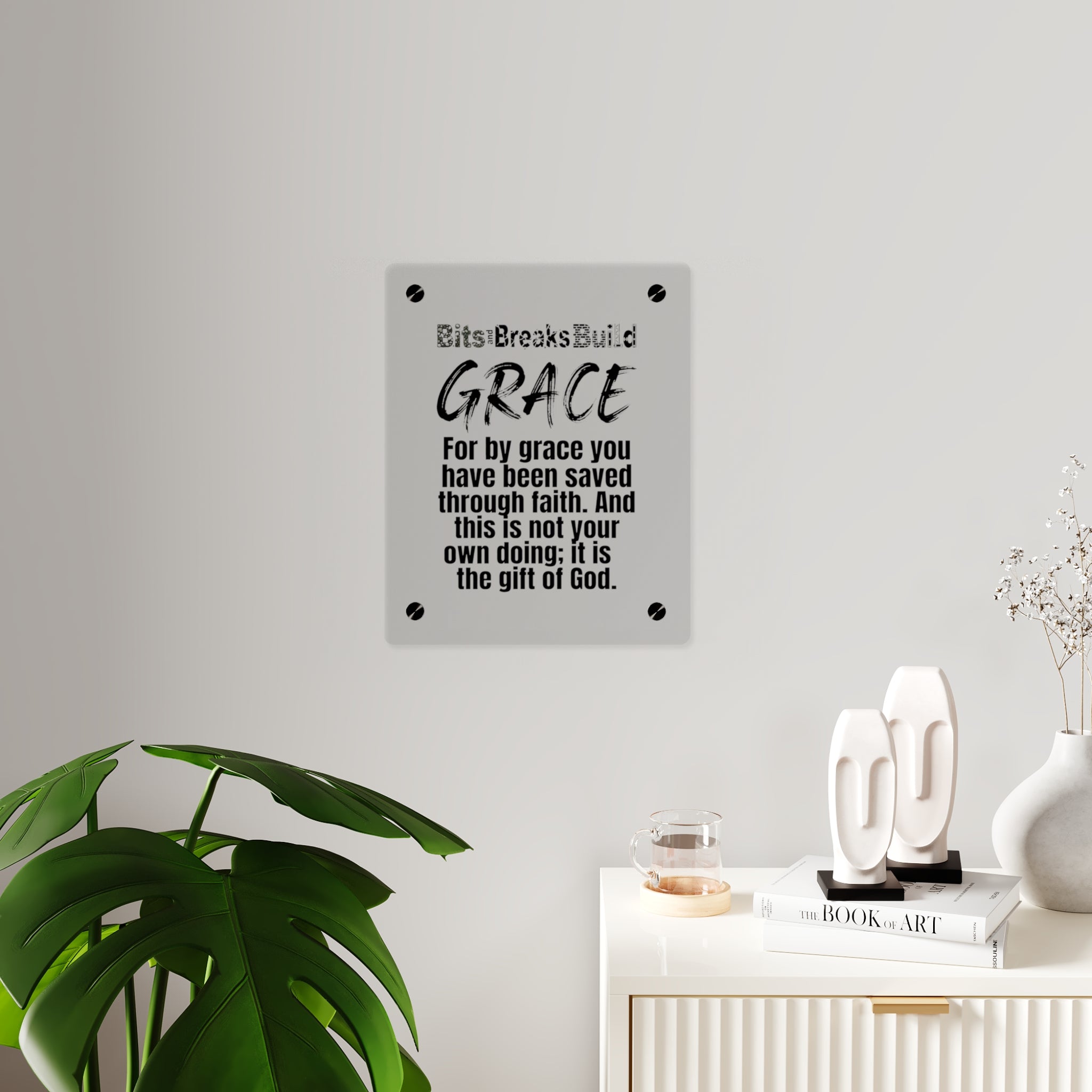 Faith Ephesians 2:8-9 Acrylic Wall Art Panels | Christian Home Decor & Office Inspiration | ST. VON'S FLAIR