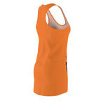 Who Is My Opponent? Racerback Dress — Bold Orange Athletic Dress