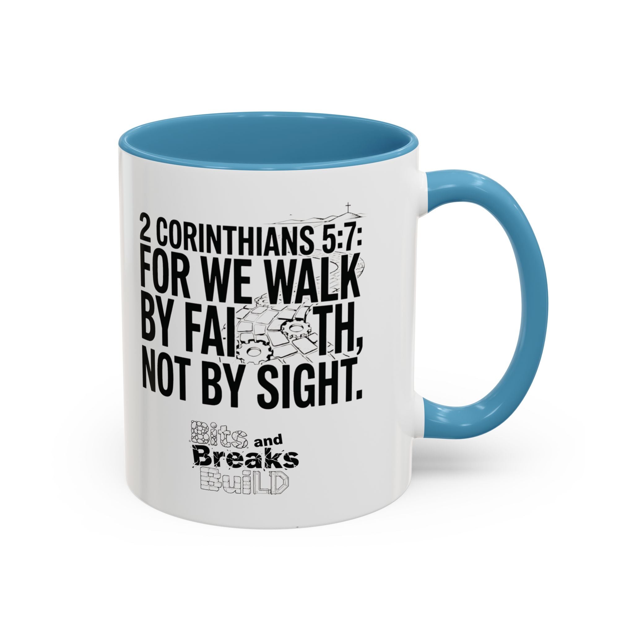 Walk by Faith | 2 Corinthians 5:7 Accent Coffee Mug 11oz | ST. VON'S FLAIR