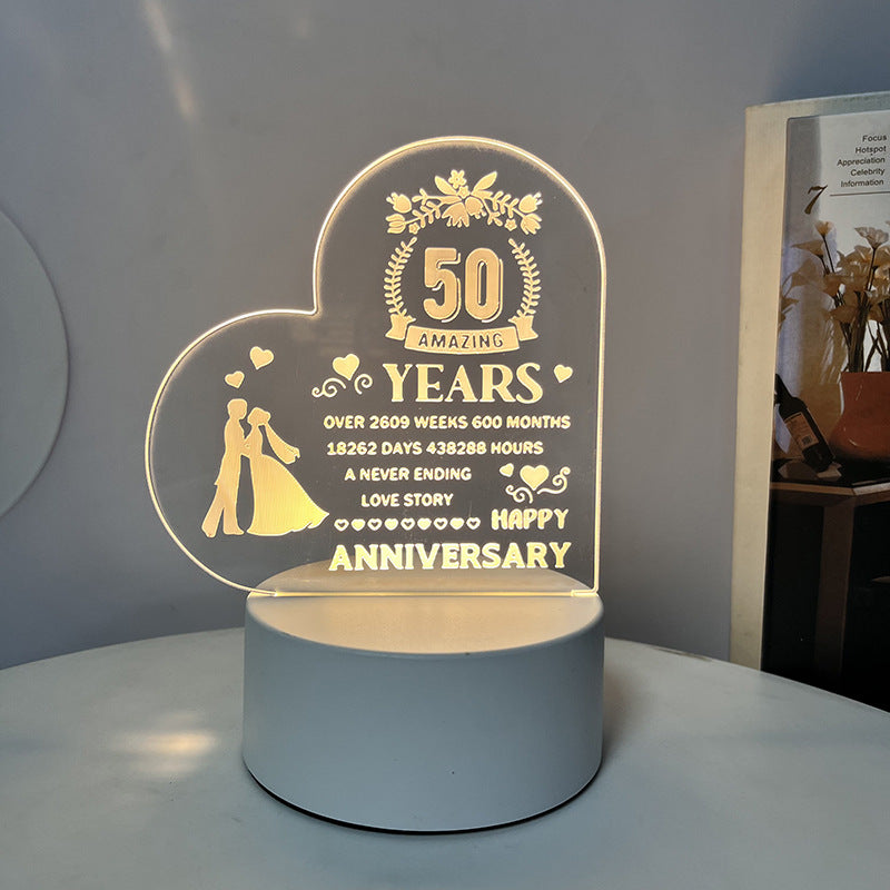 3D Heart Shaped Night Lamp - USB LED Table Light with Blessings | ST. VON'S FLAIR