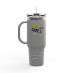 40oz Insulated Travel Mug – "God Sees, Cures, and Loves" Inspirational Tumbler