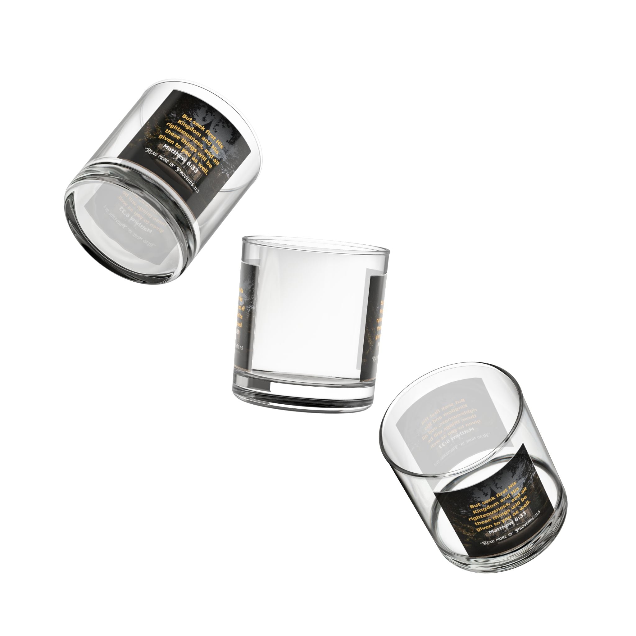 Decorative Biblical Matthew Seek His Kingdom Glass - 10oz Engraved Drinkware for Celebrations