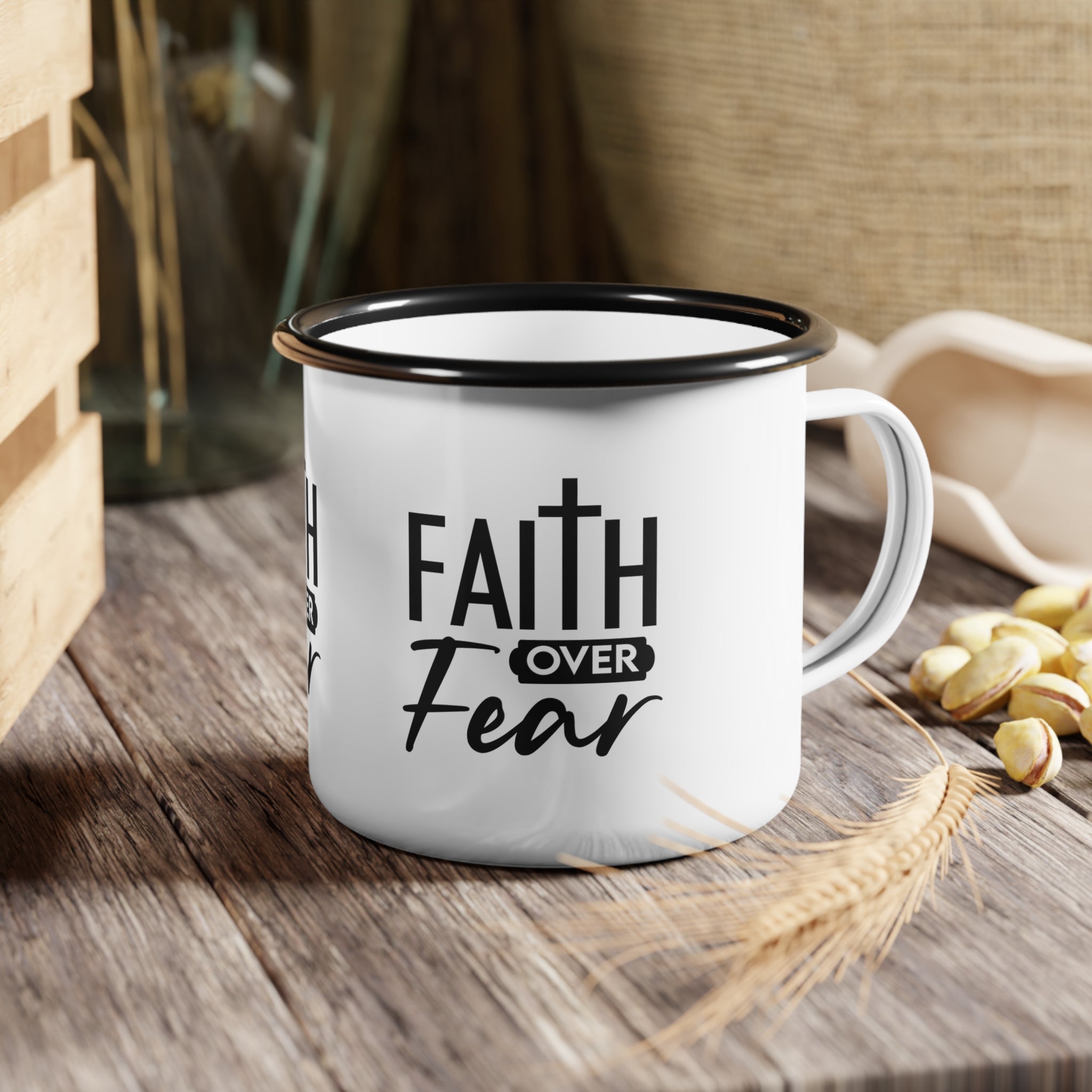 Inspirational Enamel Camp Cup Faithful Gifts, Motivational Mug, Outdoor Adventure, Camping Essential, Christian Decor