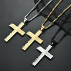 Christian Jesus Cross Necklace Double Thick