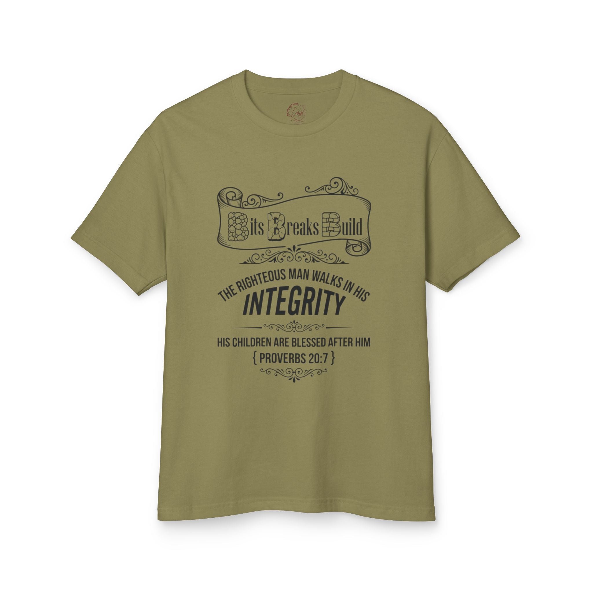 Proverbs 20:7 Bits & Breaks Build Integrity Tee | Faith-Based Scripture Shirt | ST. VON'S FLAIR