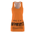 Who Is My Opponent? Racerback Dress — Bold Orange Athletic Dress