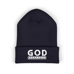 SEO Title: God Never Fails Embroidered Cuffed Beanie | Joshua 21:45 Faith Hat | ST. VON'S FLAIR