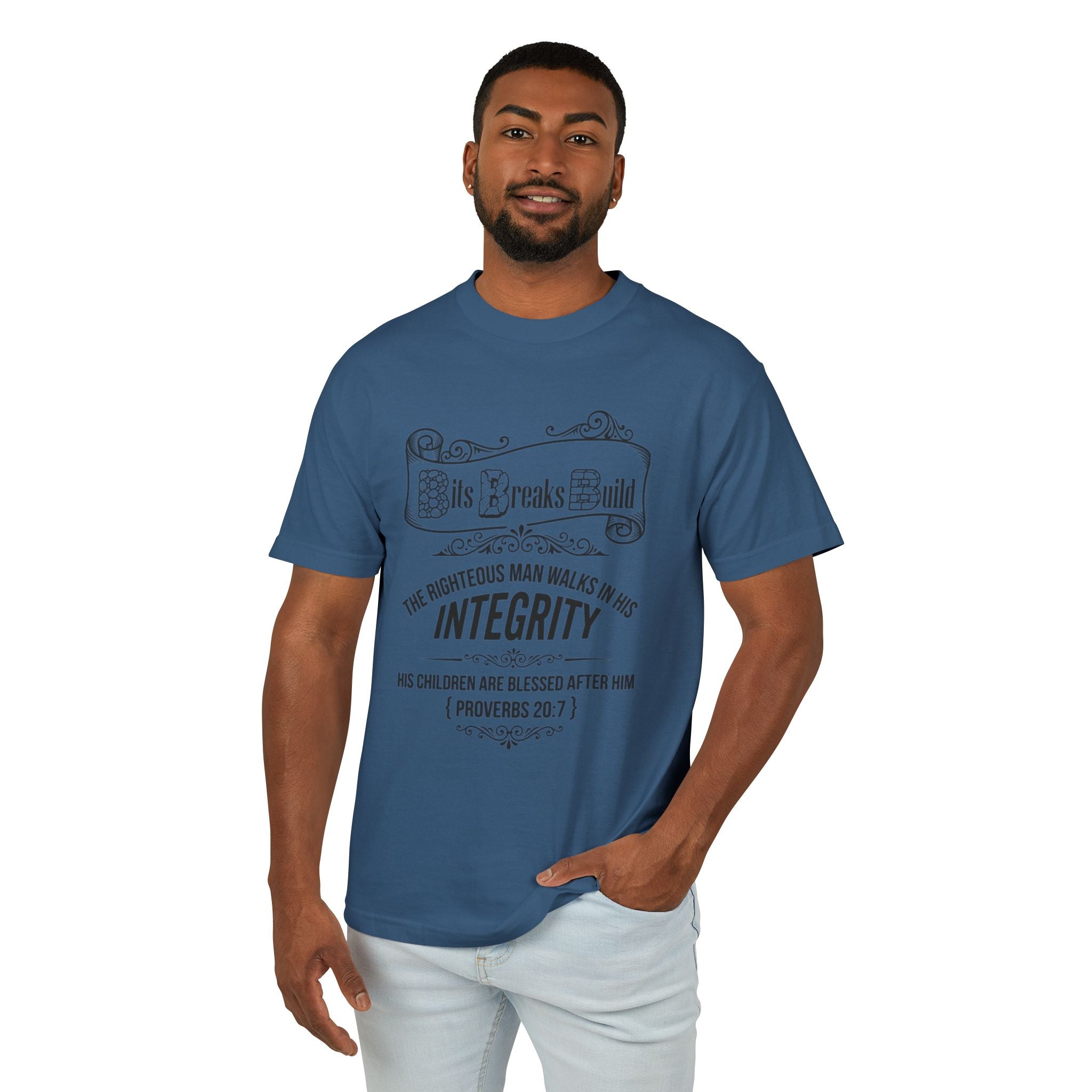 Proverbs 20:7 Bits & Breaks Build Integrity Tee | Faith-Based Scripture Shirt | ST. VON'S FLAIR