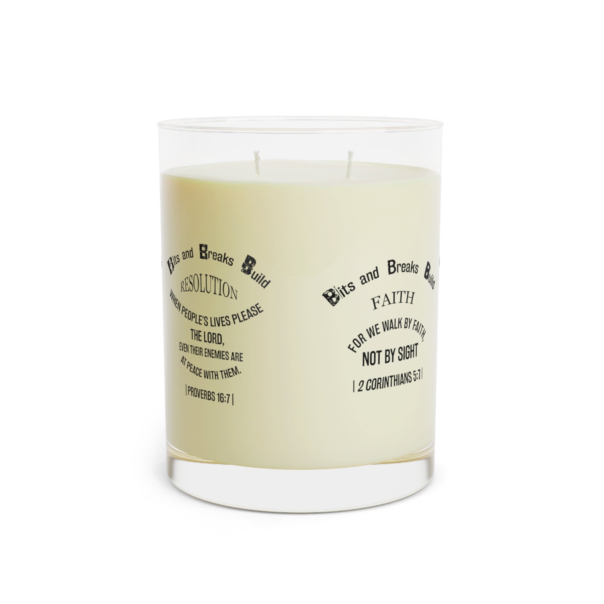 Spirtual Quotes with Bits and Breaks Build Abundance & Faith Scented Candle - 11oz Full Glass