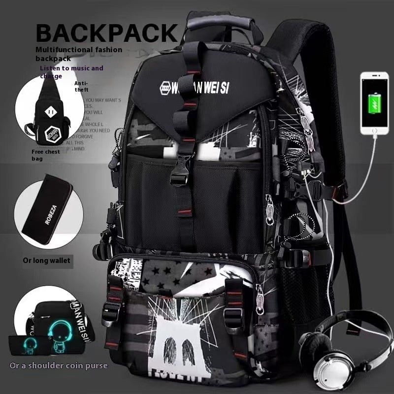 Men's Waterproof Hiking Backpack - Anti-Theft Oxford Cloth Bag for Travel | ST. VON'S FLAIR
