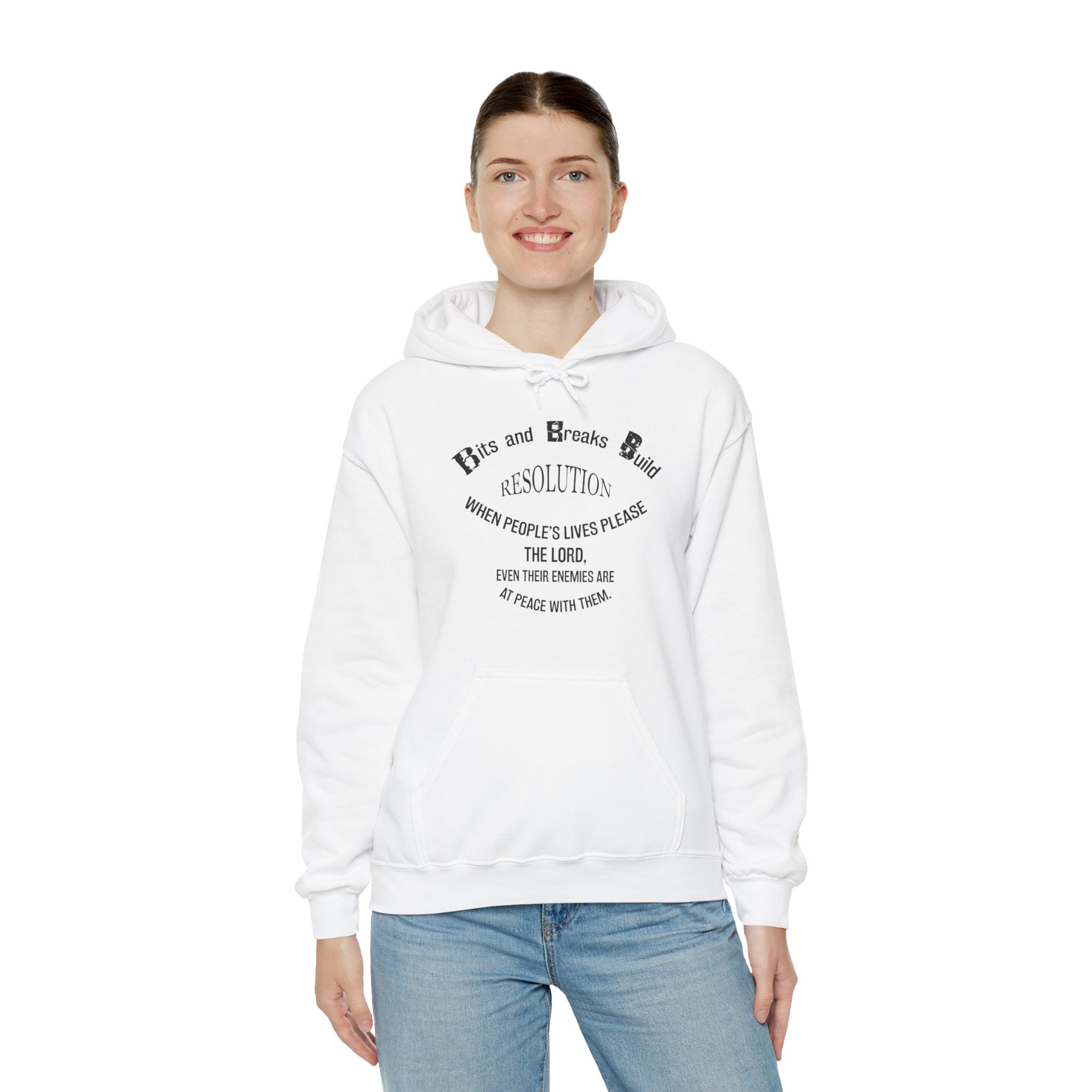 Biblical Quote Unisex Heavy Blend™ Hooded Sweatshirt Peaceful Resolution