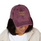 Vintage Embroidery Cap| Golden Mother's Embrace | 100% Cotton