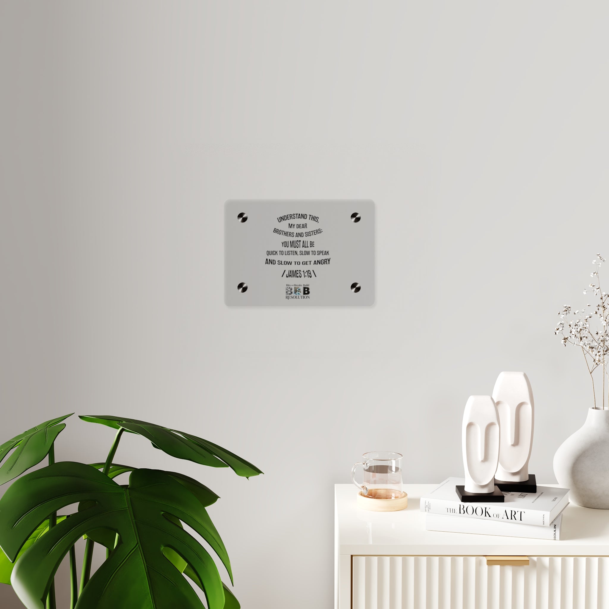 James 1:19 Resolution Acrylic Wall Art Panel | Christian Home & Office Decor | ST. VON'S FLAIR