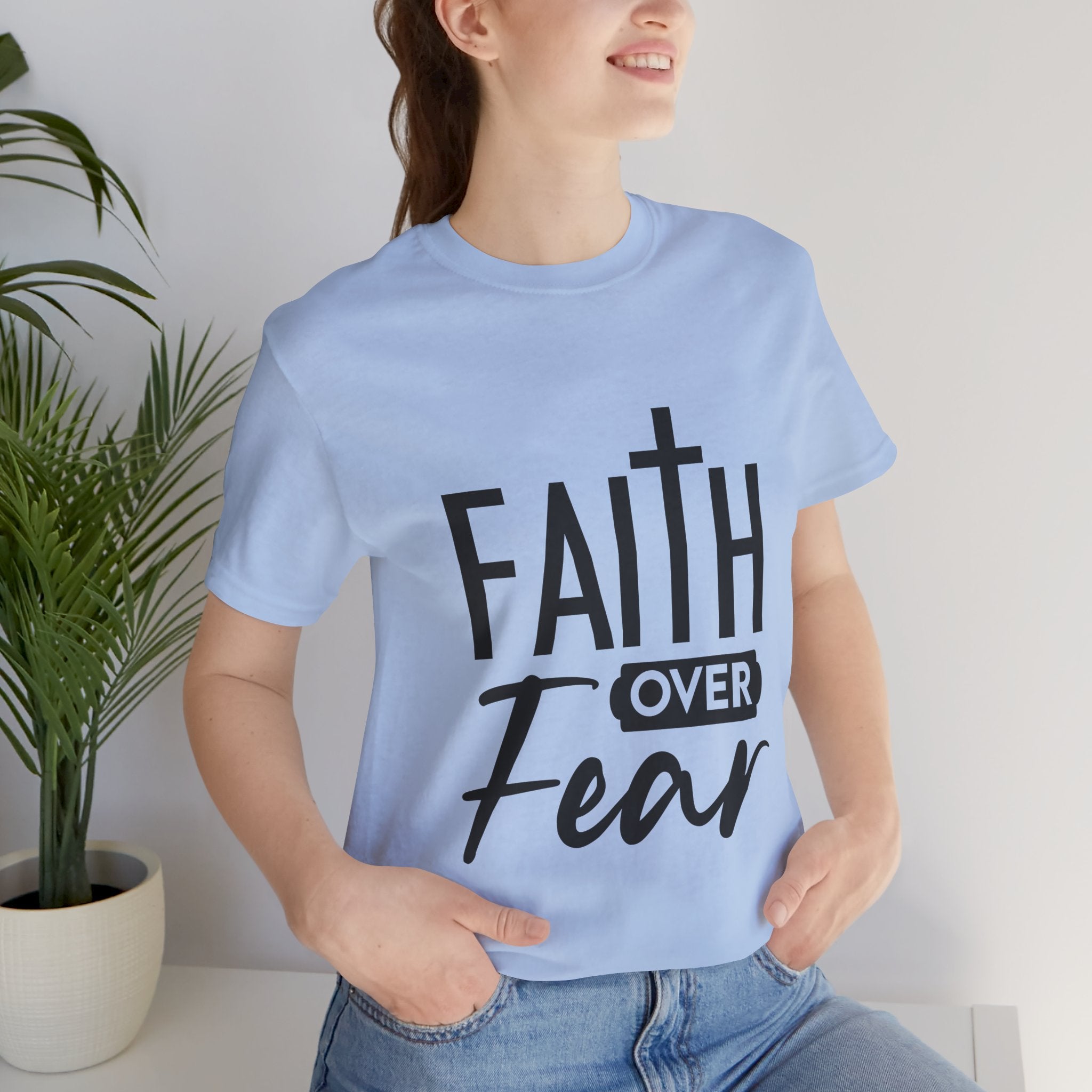 Faith over Fear Unisex Jersey Short Sleeve Tee