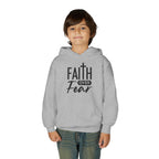 Youth Faith Over Fear Hoodie Kangaroo Pouch Active Wear