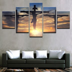 Canvas Abstract Art Jesus Christ Painting for Home Office with 5 Parts