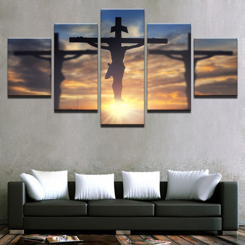 Canvas Abstract Art Jesus Christ Painting for Home Office with 5 Parts