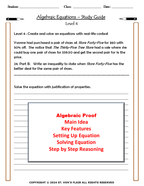 Algebraic Equations Study Guide & Interactive