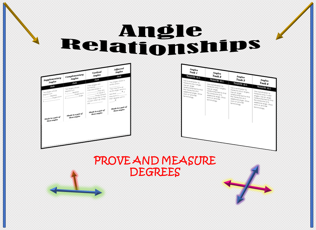 Angle Relationships Task Worksheets