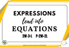 Expressions Lead into Equations Worksheets